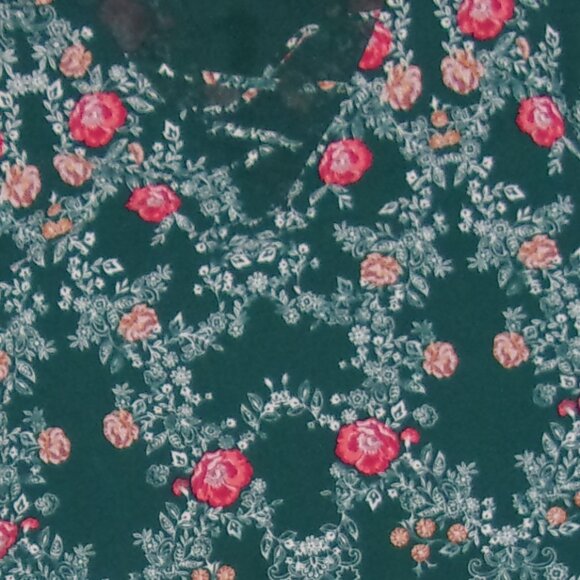 Dress  size xxl womens   floral green  dress party 2x 2 x long sleeve - Picture 5 of 5